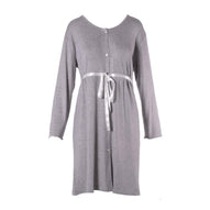 Mysanity - Camicia Parto Aperta Melange Maniche Lunghe Grigio