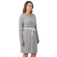 Mysanity - Camicia Parto Aperta Melange Maniche Lunghe Grigio