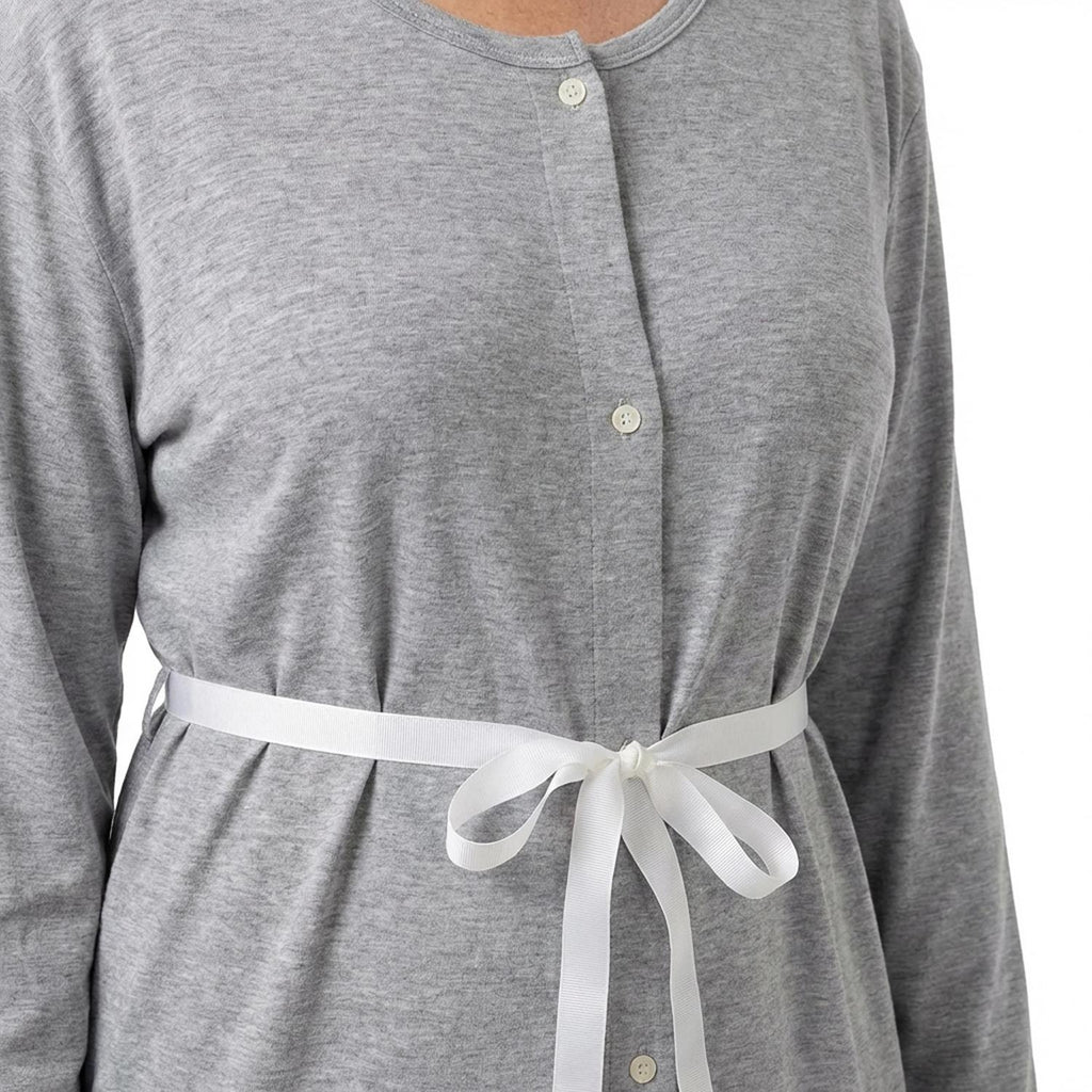 Mysanity - Camicia Parto Aperta Melange Maniche Lunghe Grigio