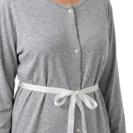 Mysanity - Camicia Parto Aperta Melange Maniche Lunghe Grigio