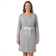 Mysanity - Camicia Parto Aperta Melange Maniche Lunghe Grigio