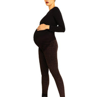 Mysanity - Leggings Premaman Leo Tabacco Con Fascia Di Sostegno