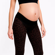 Mysanity - Leggings Premaman Leo Tabacco Con Fascia Di Sostegno