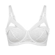 Mysanity - Reggiseno Allattamento Con Pizzo Rebrodè Coppa DD Bianco