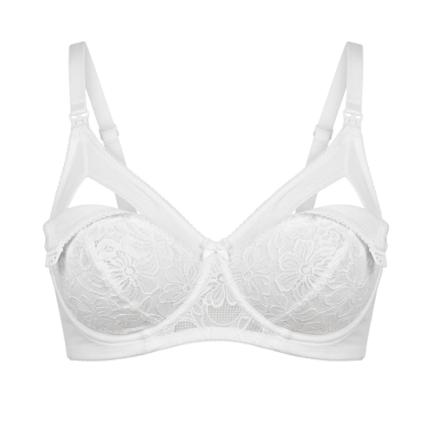 Mysanity - Reggiseno Allattamento Con Pizzo Rebrodè Coppa D Bianco