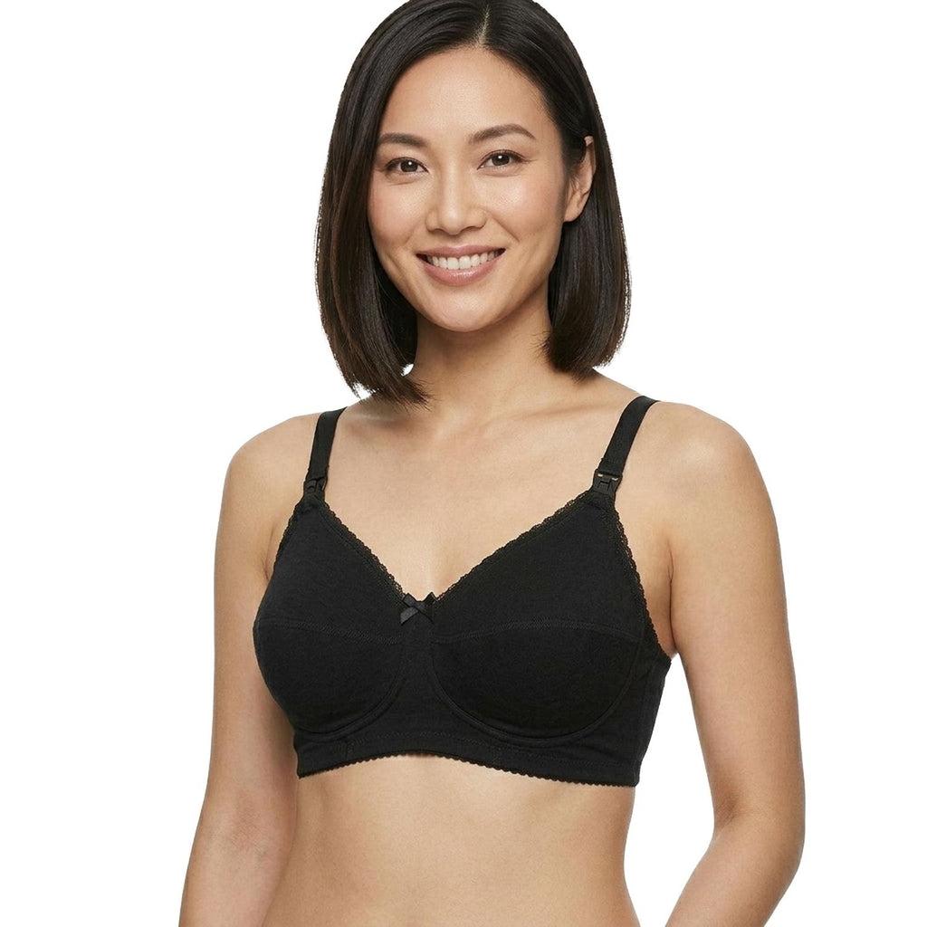 Mysanity - Reggiseno Allattamento Cotone Coppa B Nero