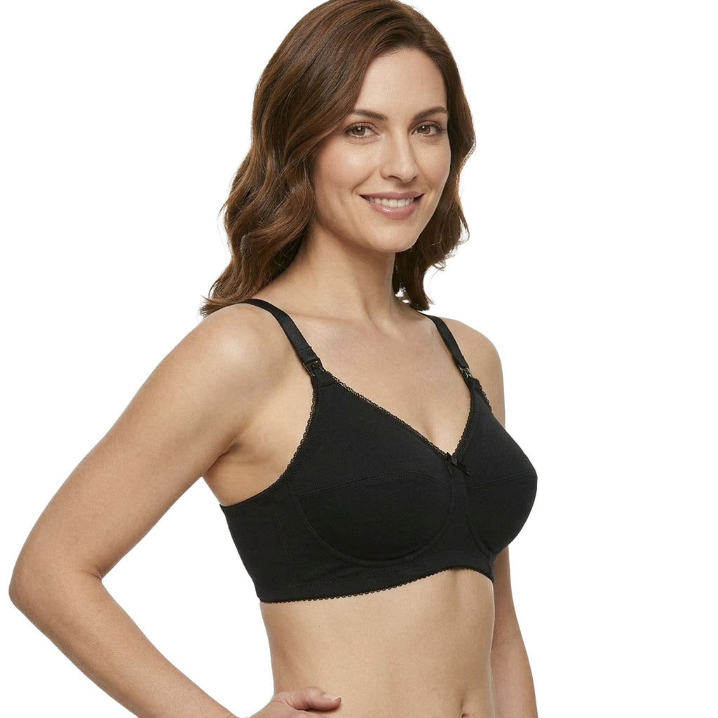 Mysanity - Reggiseno Allattamento Cotone Coppa C Nero