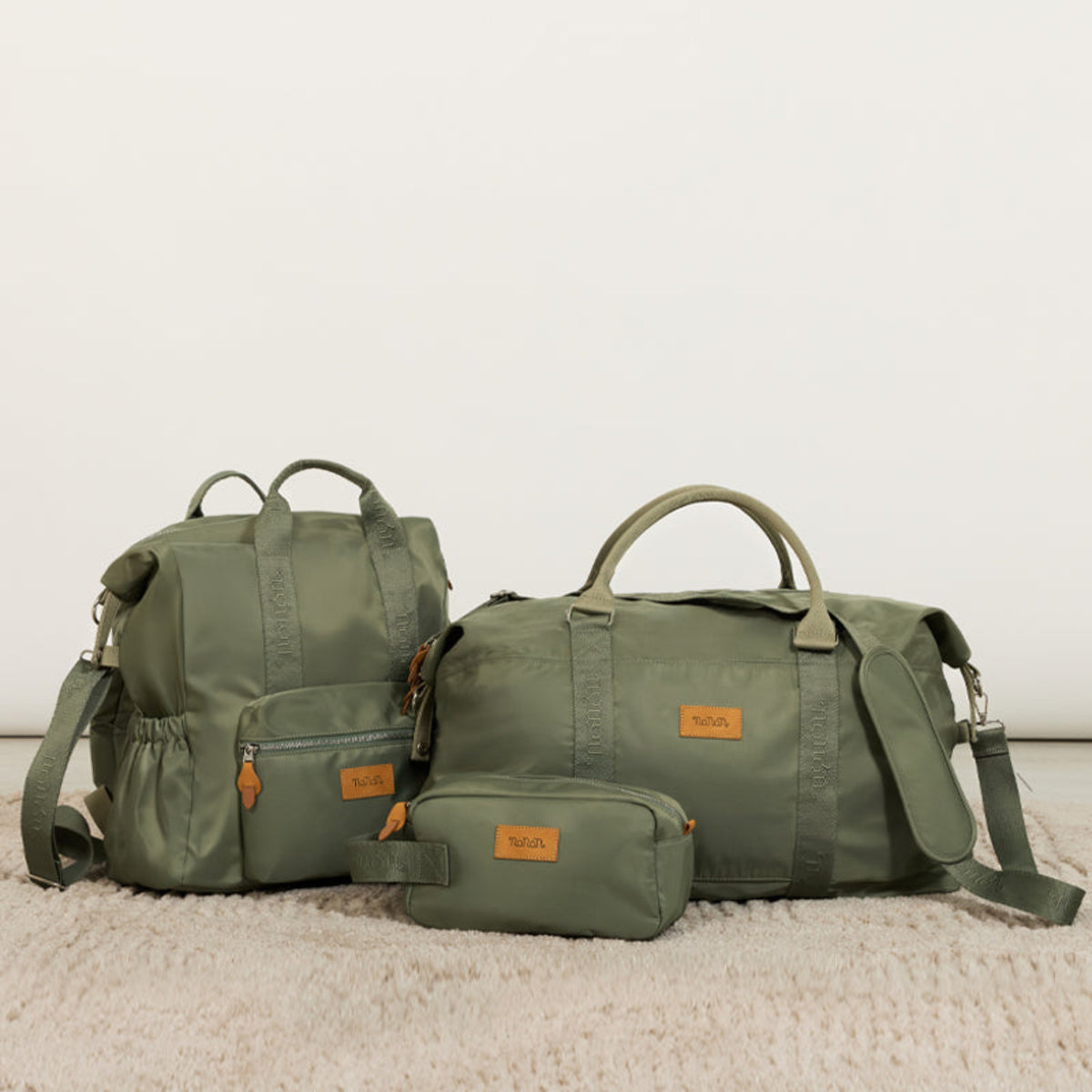 Nanan - Zaino mamma verde in nylon