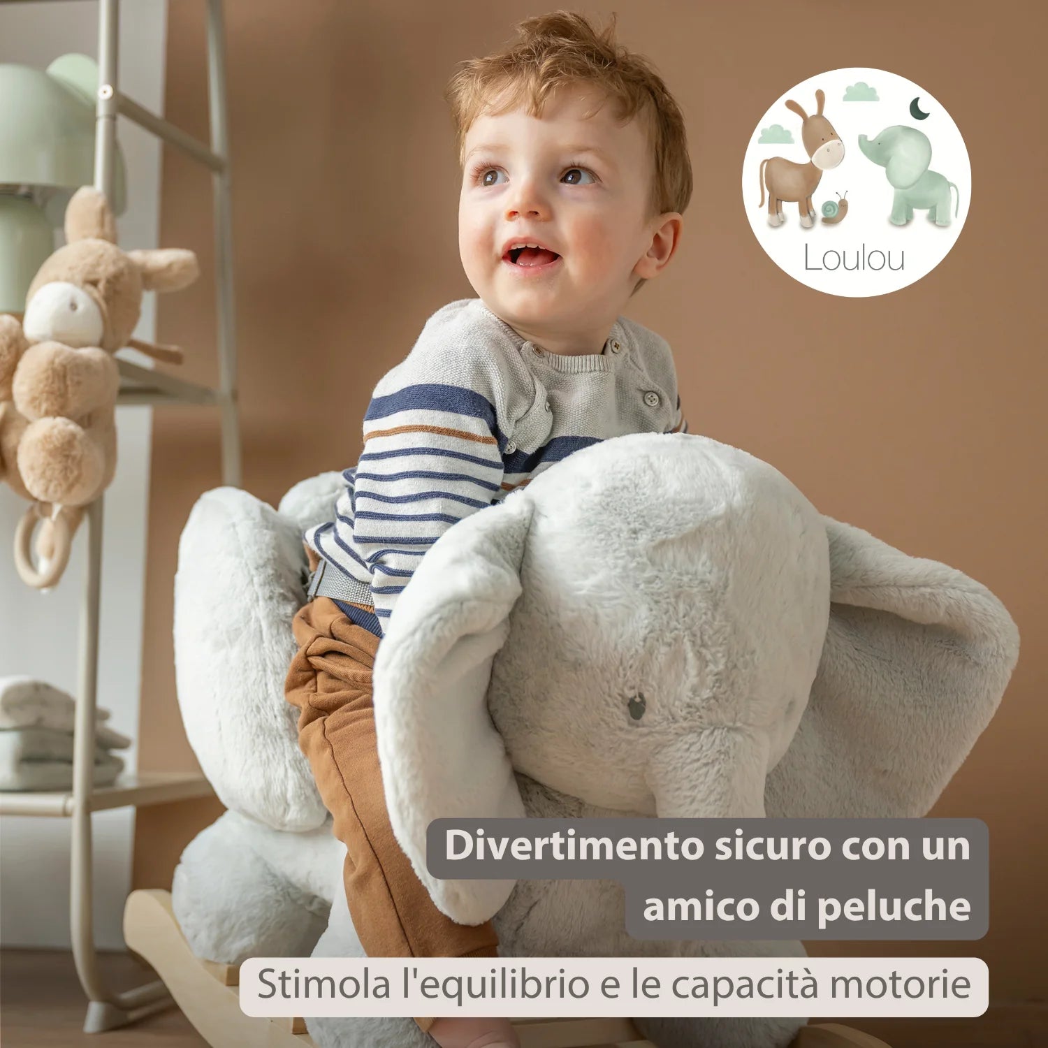 Nattou - Fanfan Dondolo Elefante Rosa Ps26 C