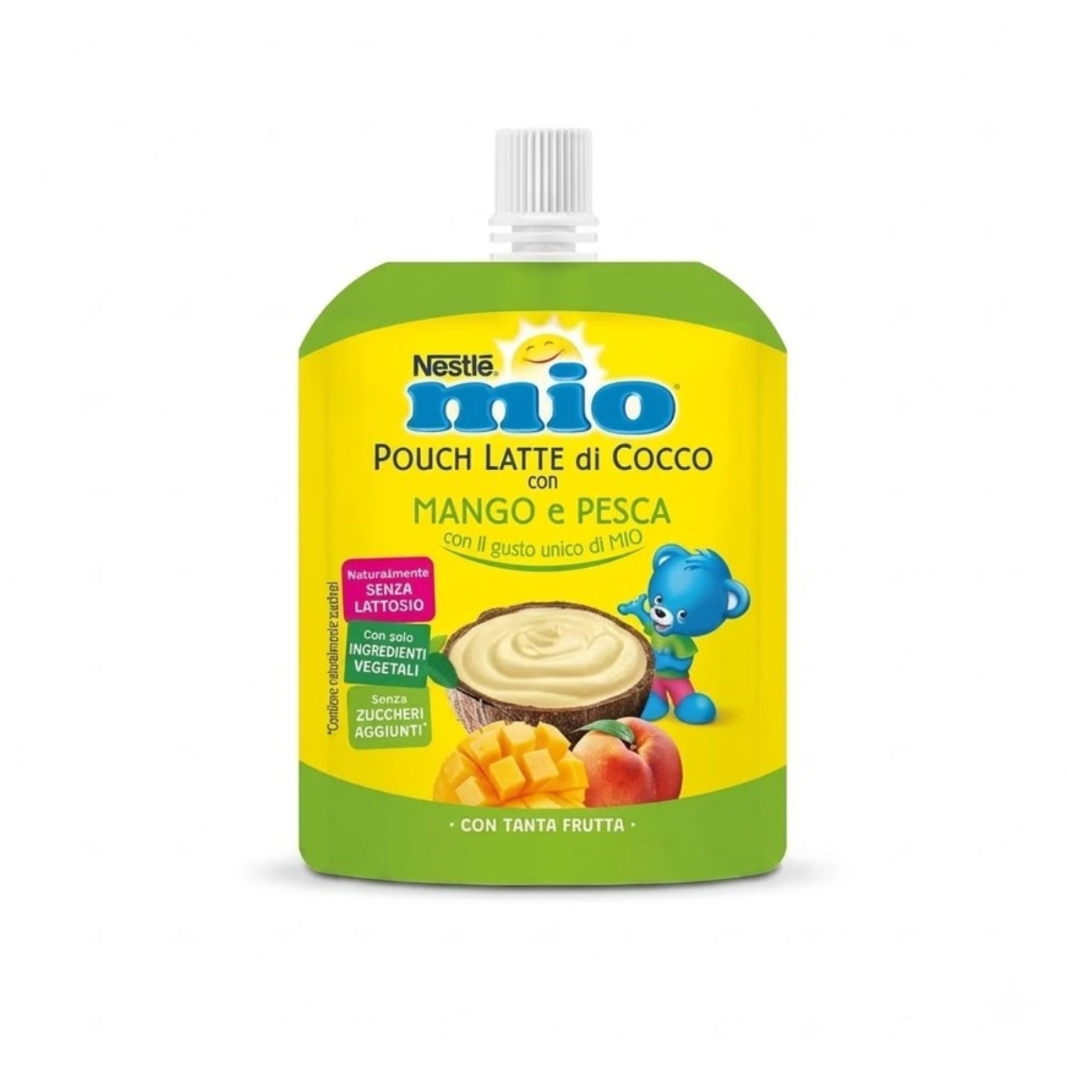 Nestlè - Mio Pouch Latte di Cocco Mango Pesca: Confezione 90 gr