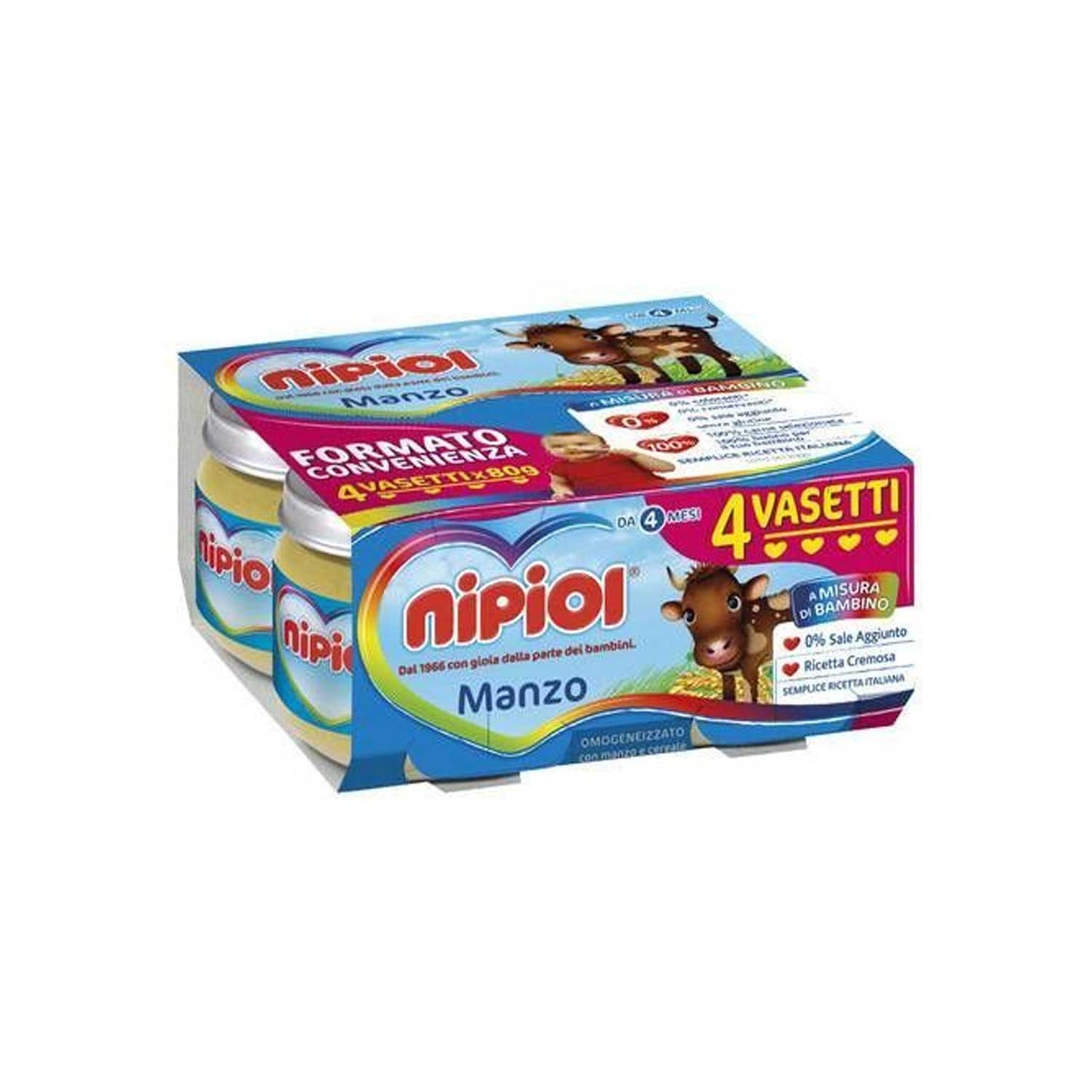 Nipiol - Omogeneizzato Manzo: Confezione 4x80 gr