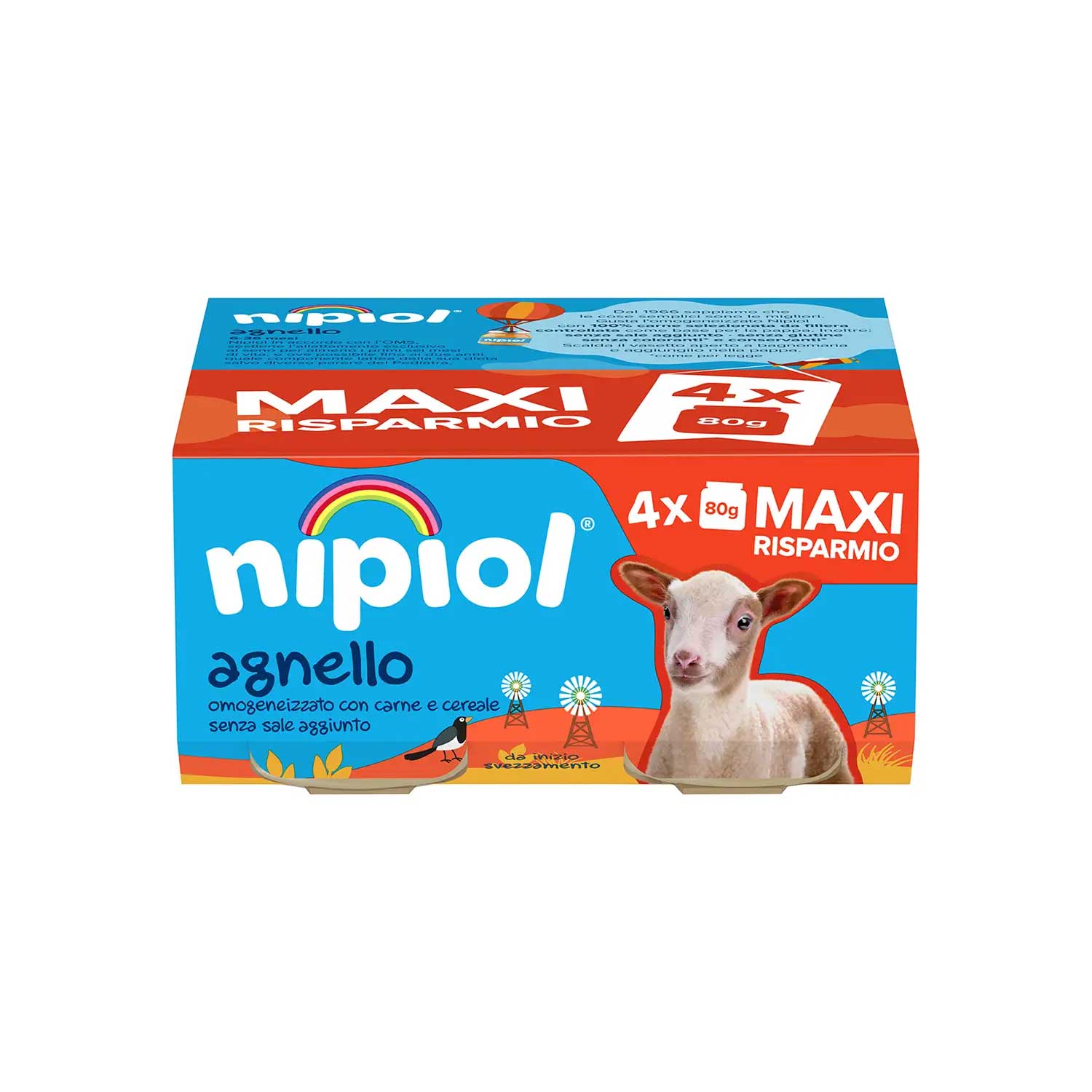 Nipiol - Omogeneizzato Carne Agnello: Confezione 4x80 gr