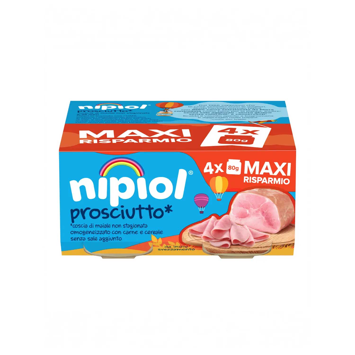 Nipiol - Omogeneizzato Carne Prosciutto: Confezione 4x80 gr