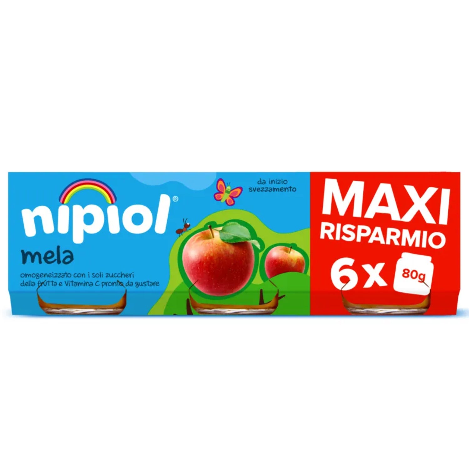 Nipiol - Omogeneizzato Frutta Mela: Confezione 6x80g