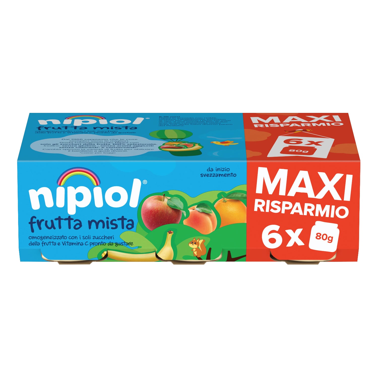 Nipiol - Omogeneizzato Frutta Mista: Confezione 6x80g