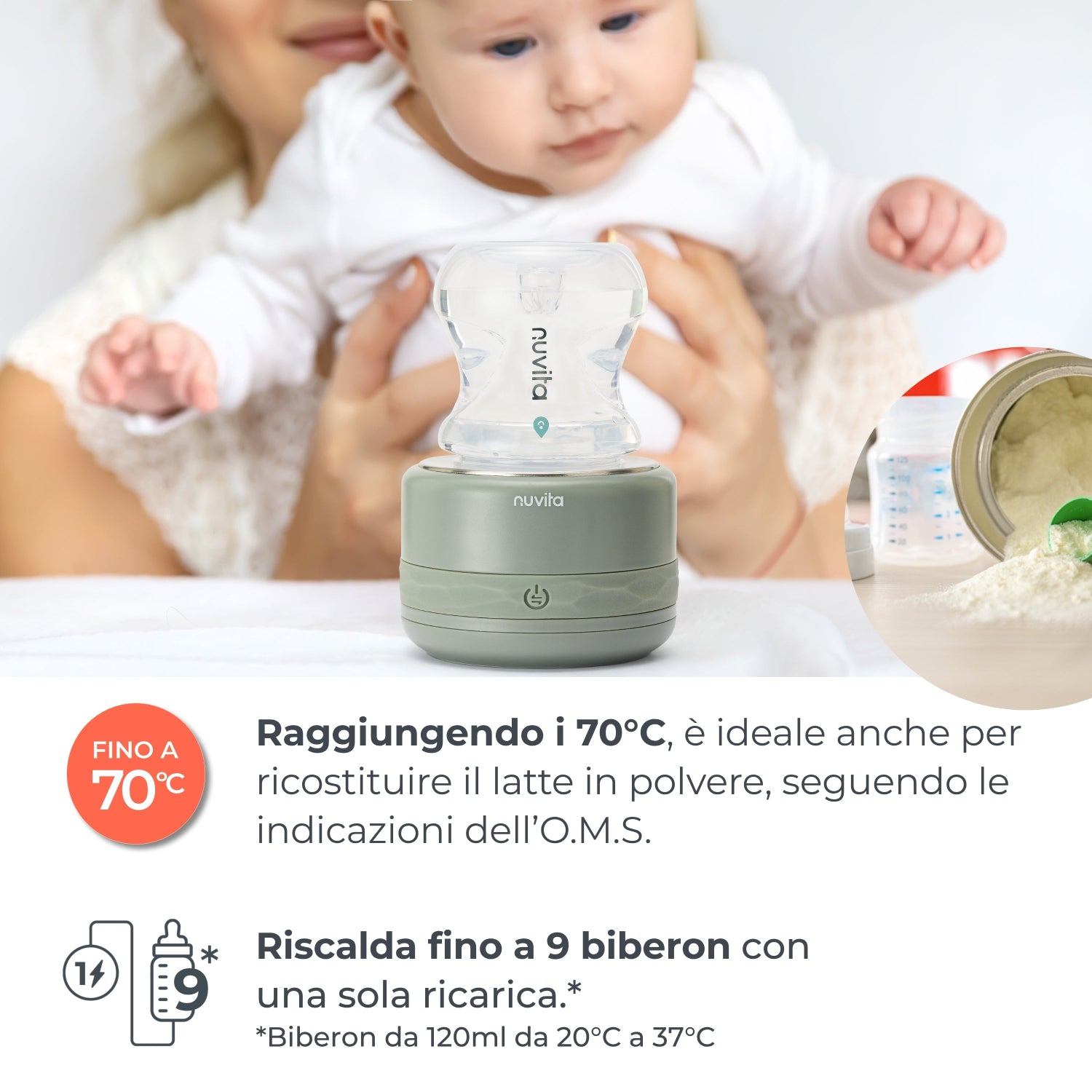 Nuvita - Warm 70 Scaldabiberon Portatile Universale