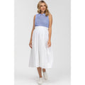 OLIVIA - Gonna Premaman Midi Bianca in Cotone