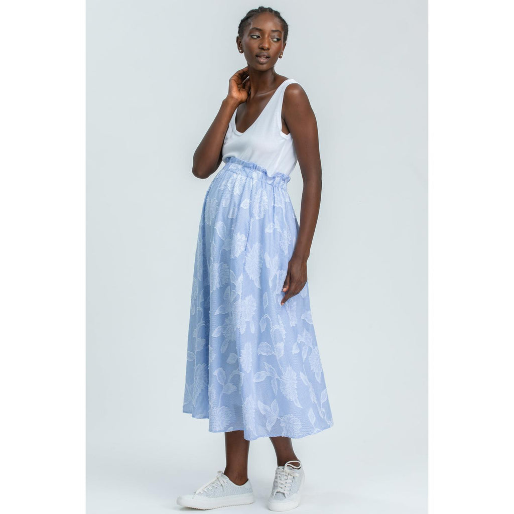 OLIVIA - Gonna Premaman Midi Stampata in Cotone