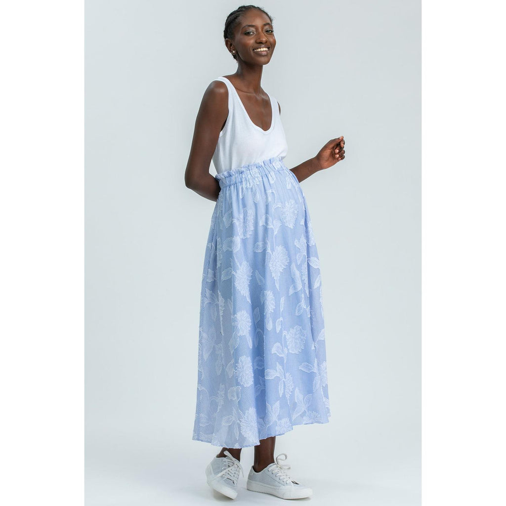 OLIVIA - Gonna Premaman Midi Stampata in Cotone