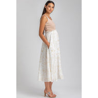 OLIVIA QC51 - Gonna Premaman Midi Stampata in Viscosa