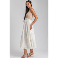 OLIVIA QC51 - Gonna Premaman Midi Stampata in Viscosa