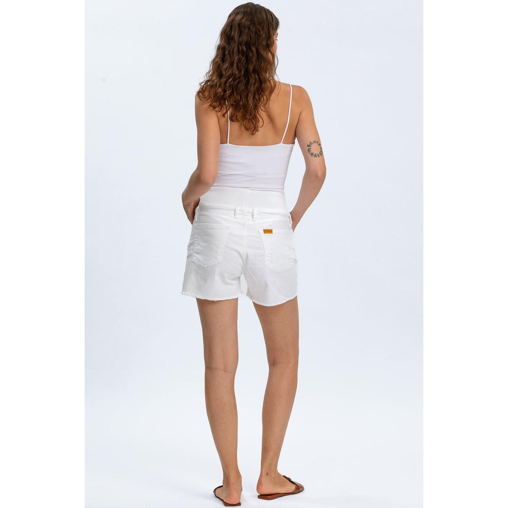 ORIGINAL SHORTS - Pantaloncini Premaman in Denim Bianco