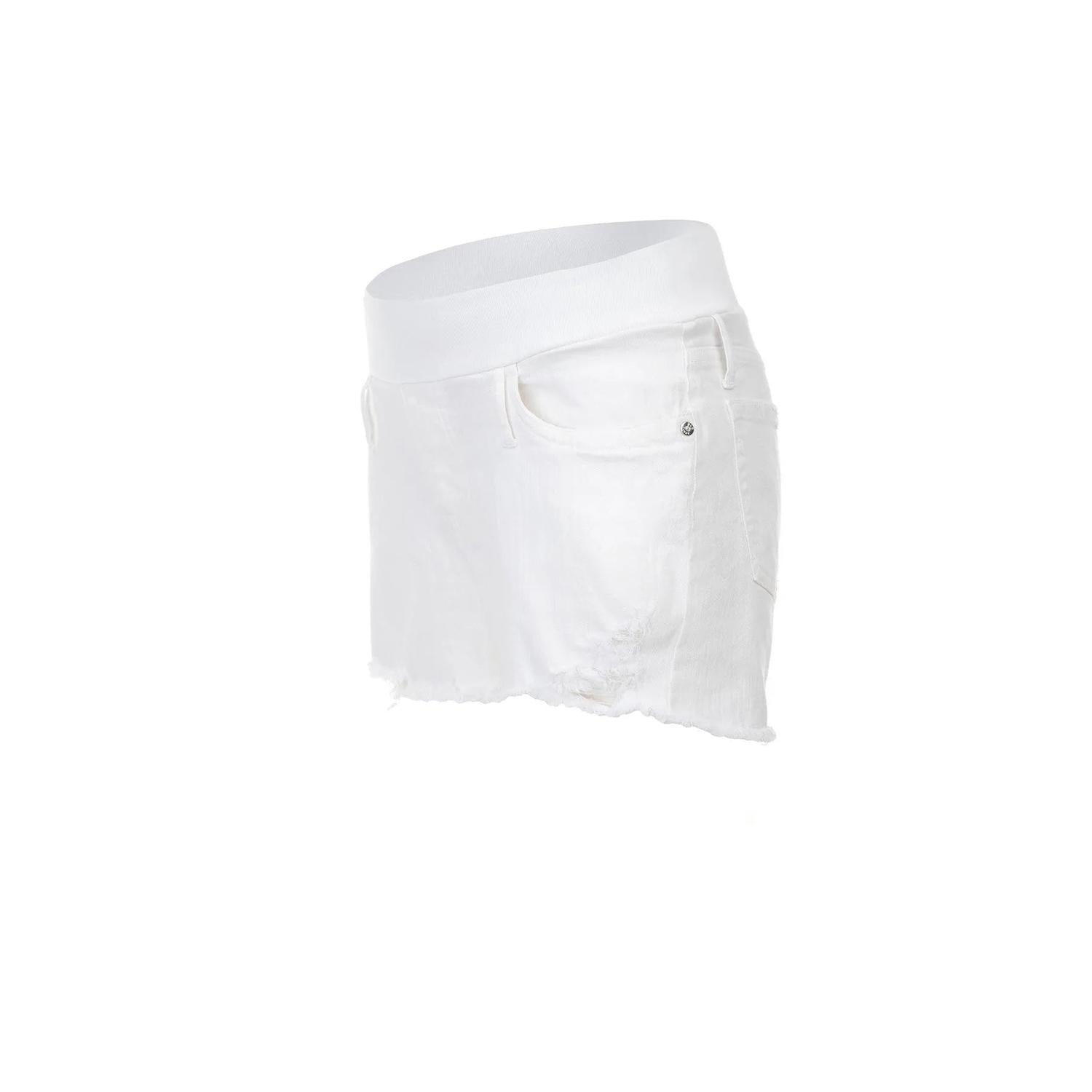 ORIGINAL SHORTS - Pantaloncini Premaman in Denim Bianco