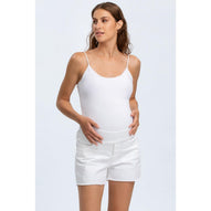 ORIGINAL SHORTS - Pantaloncini Premaman in Denim Bianco