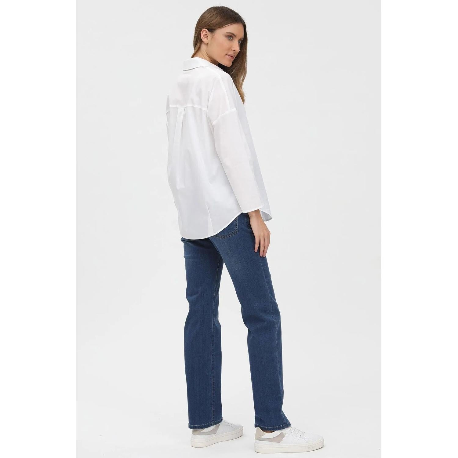 PERFECT STRAIGHT W010 - Jeans Premaman con Gamba Dritta