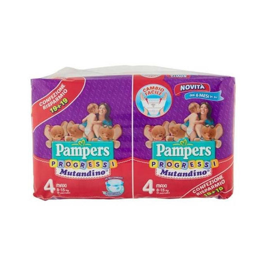 Pampers - Progressi Mutandino Pacco Doppio Taglia 4 Maxi 38pz