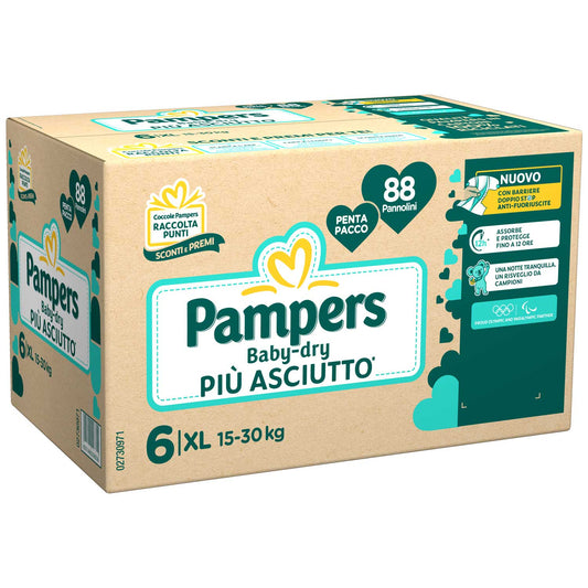 Pampers - Baby Dry Pentapack XL 88 PZ