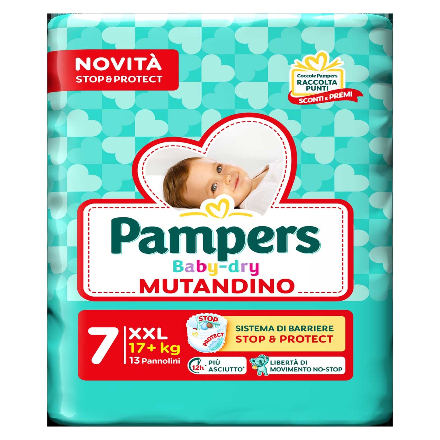 Pampers - Baby Dry Mutandino XXL Taglia 7 (13 pz)