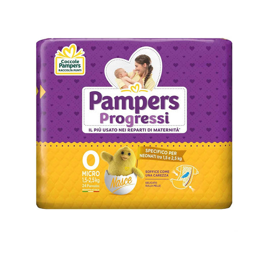 Pampers - Pannolini Progressi Pacco Singolo Taglia 0 Micro 24pz