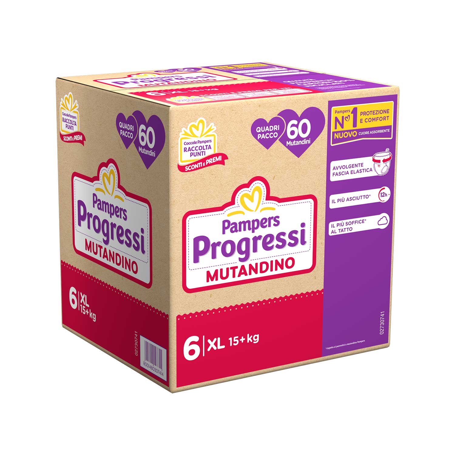 Pampers - Progressi Mutandino Quadripack Taglia 6 Extralarge 60pz