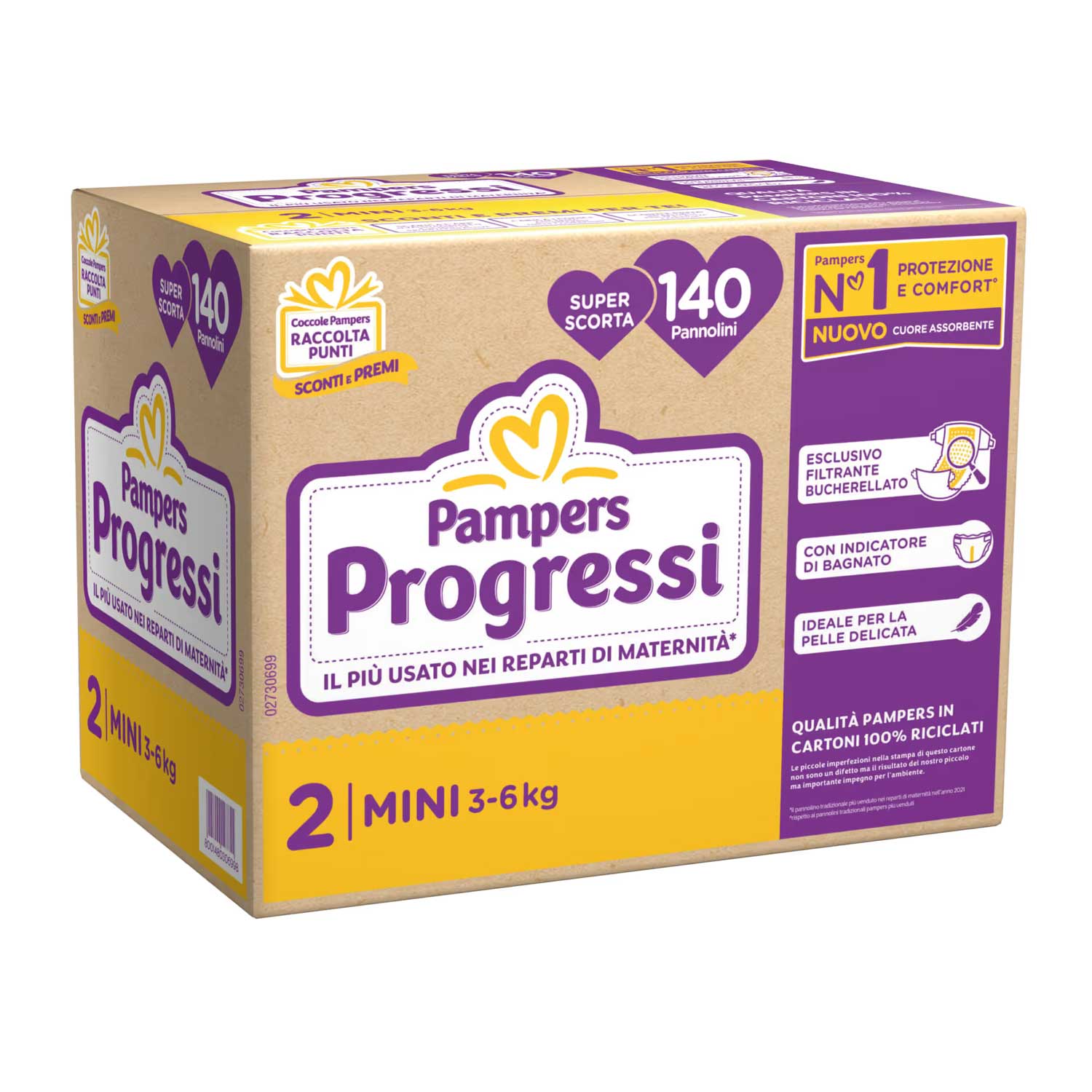 Pampers - Progressi Pentapack Taglia 2 Mini 140pz