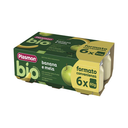 Plasmon - BIO Omogeneizzato Banana Mela: Confezione 6x80 gr