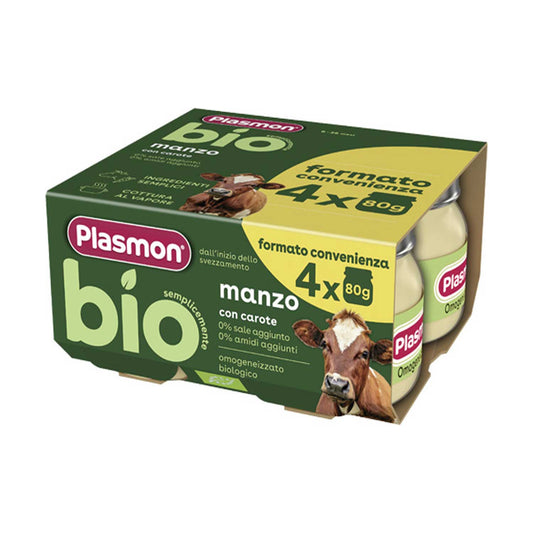 Plasmon - BIO Omogenizzato Manzo: Confezione 4x80 gr