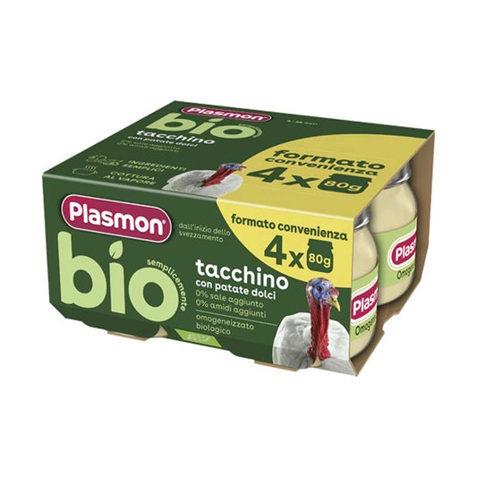 Plasmon - BIO Omogeneizzato Tacchino: Confezione 4x80 gr