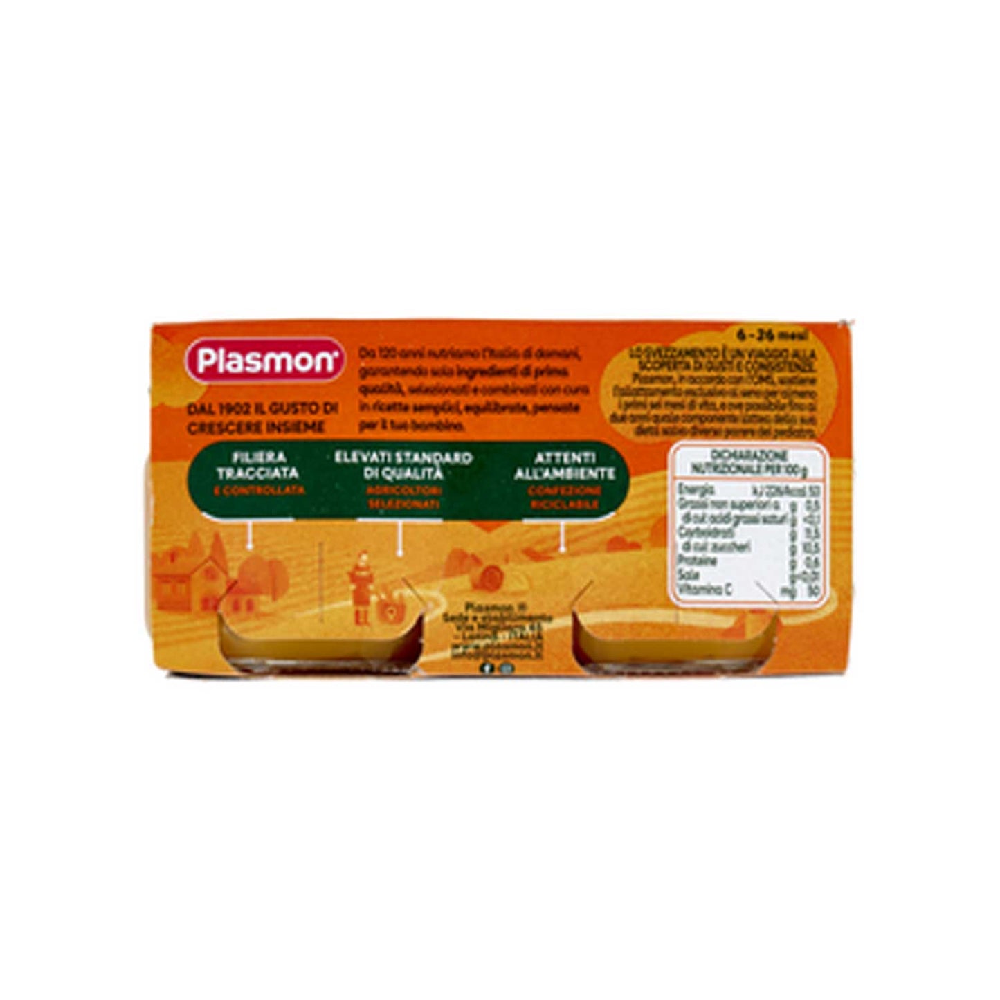 Plasmon - Omogeneizzato Frutta Mela Albicocca: Confezione 2x80 gr