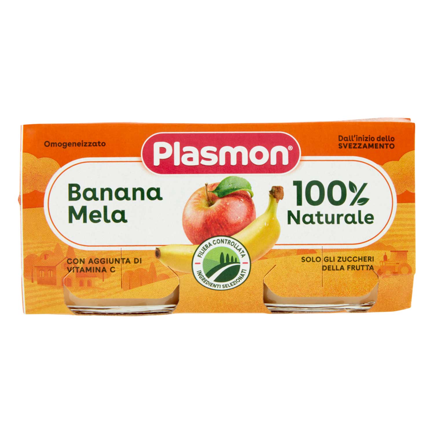 Plasmon - Omogenizzato Frutta Banana Mela: Confezione 2x80 gr