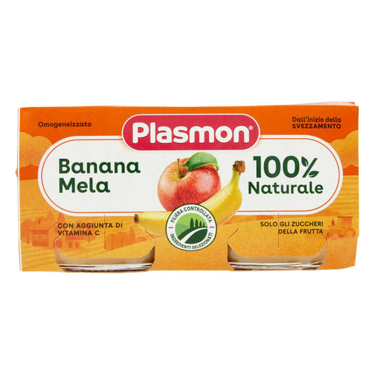 Plasmon - Omogenizzato Frutta Banana Mela: Confezione 2x80 gr