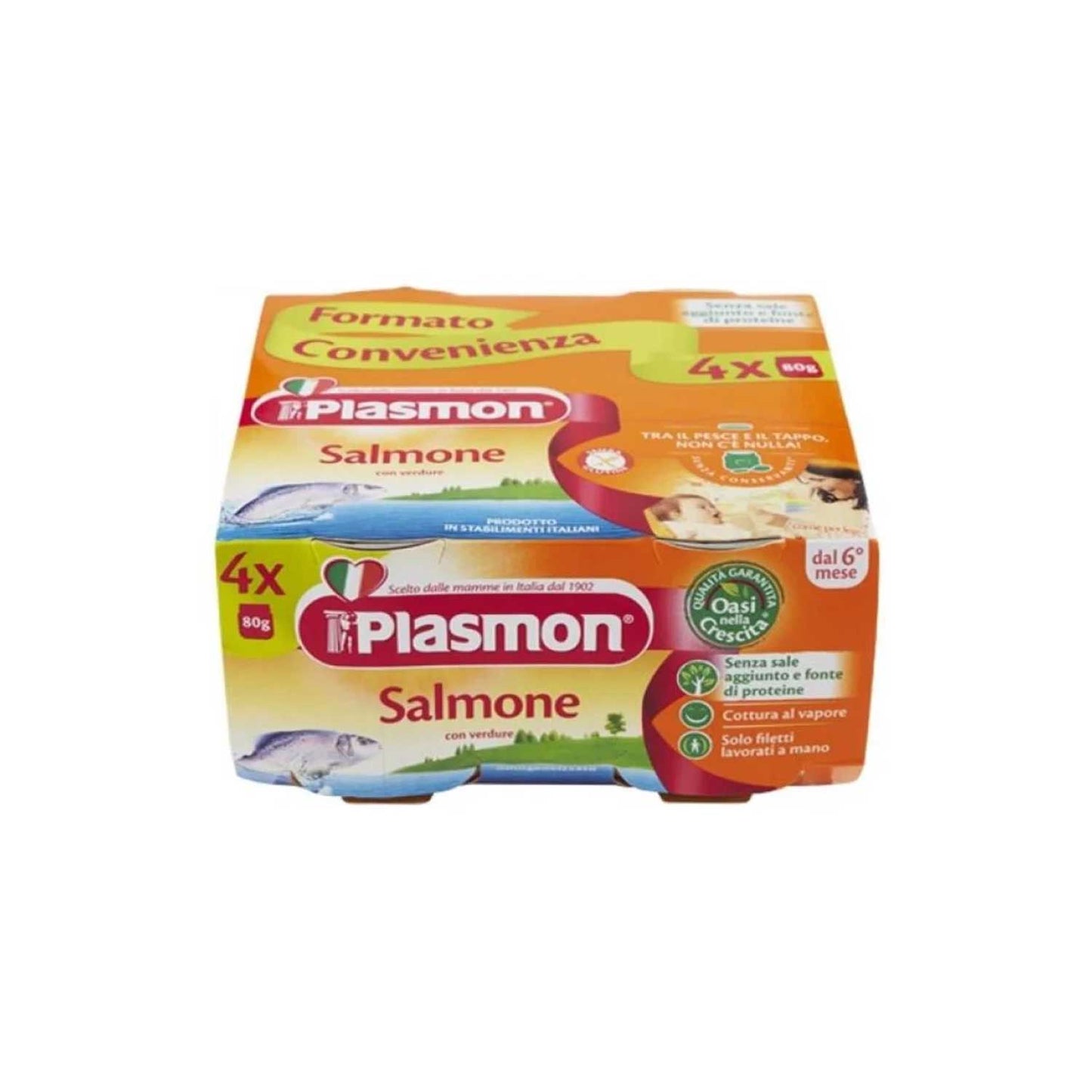 Plasmon - Omogeneizzato Salmone: Confezione 4x80 gr