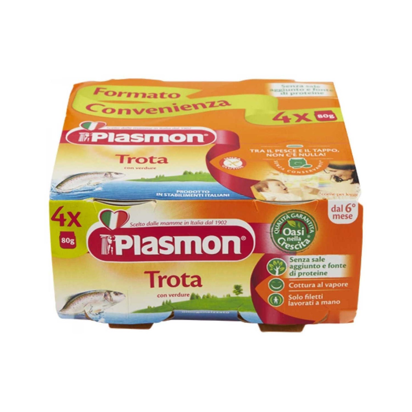 Plasmon - Omogeneizzato Trota: Confezione 4x80 gr