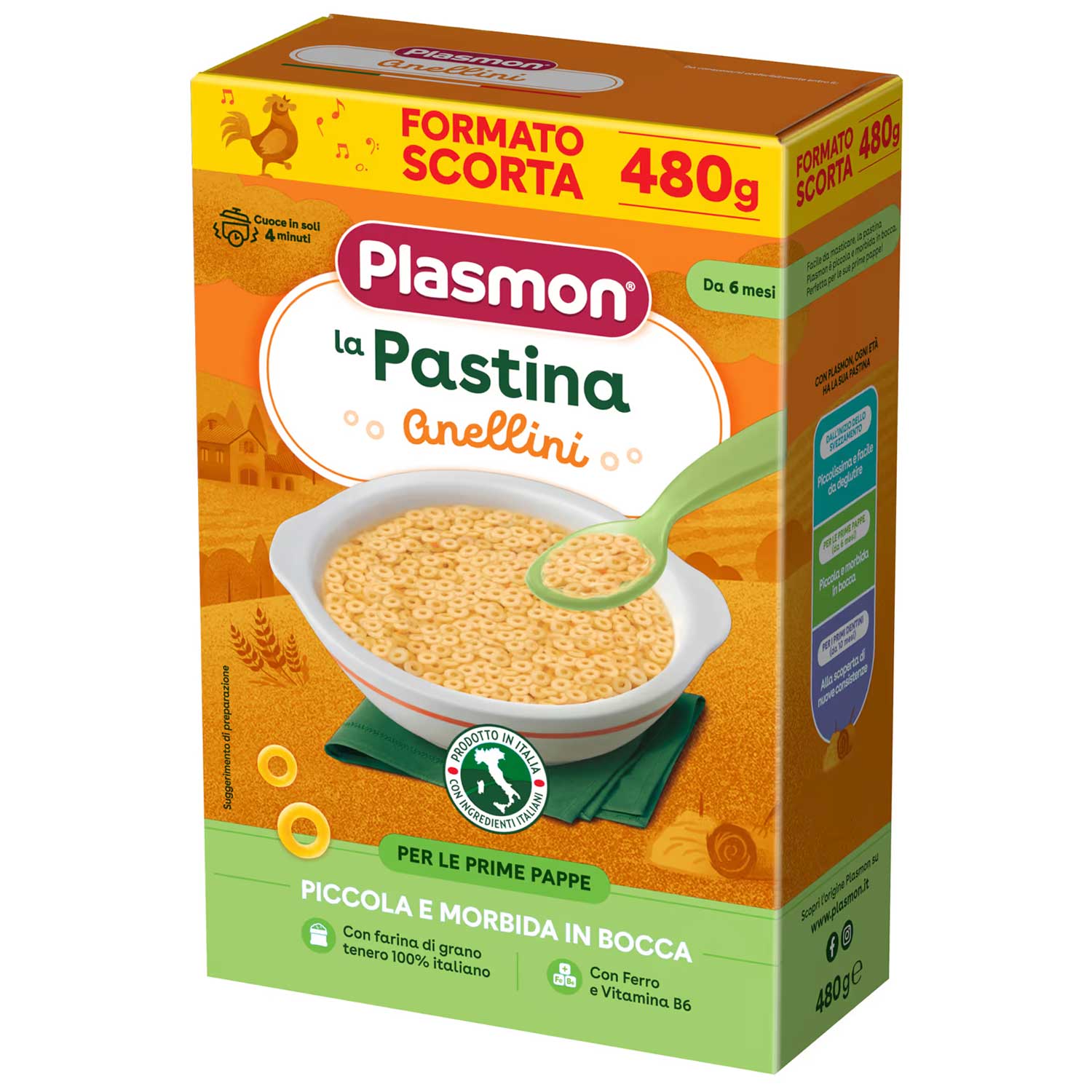 Plasmon - Pastina Anellini: Confezione 480 gr