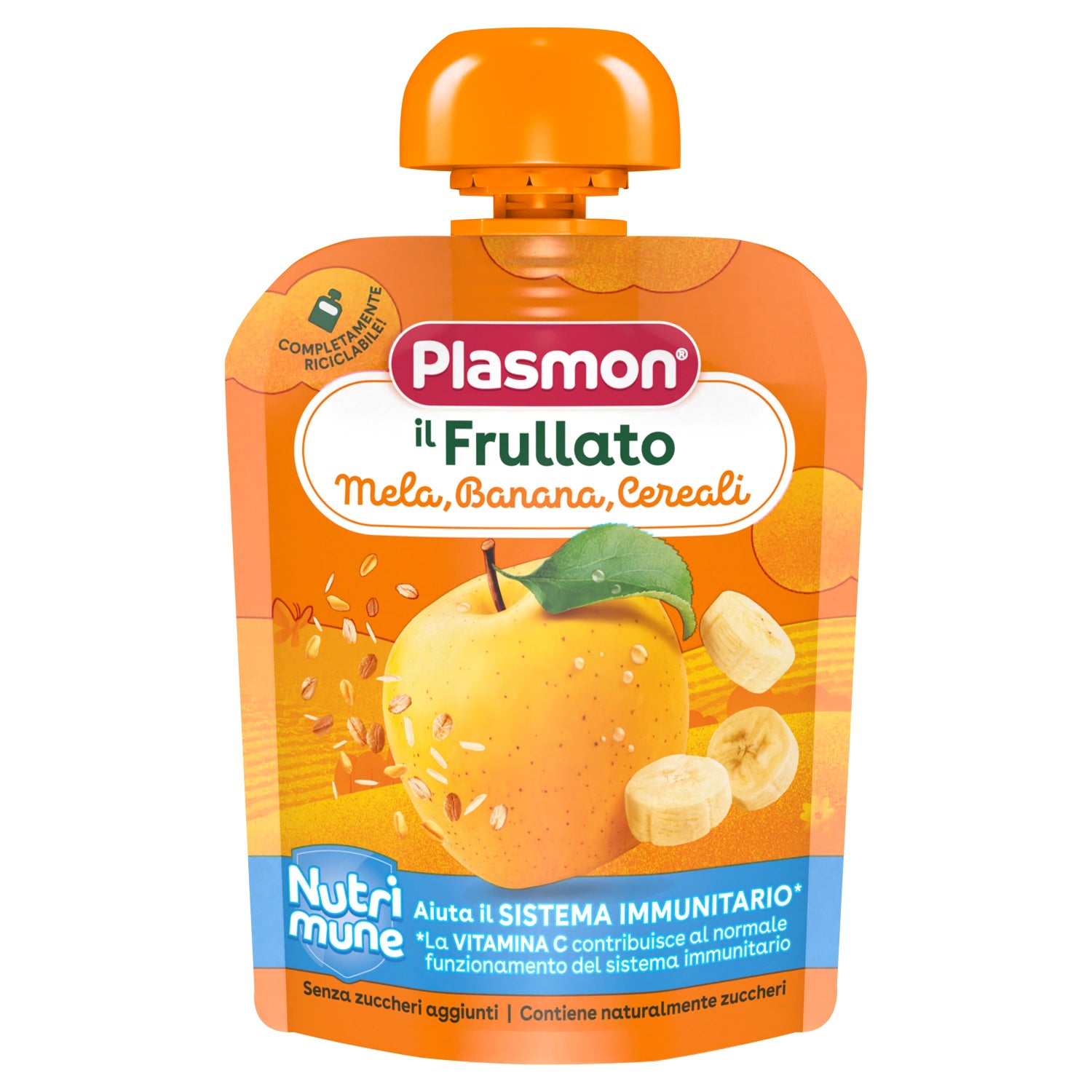Plasmon - Frullati Nutrimune Cereali Mela Banana: Confezione 85 gr