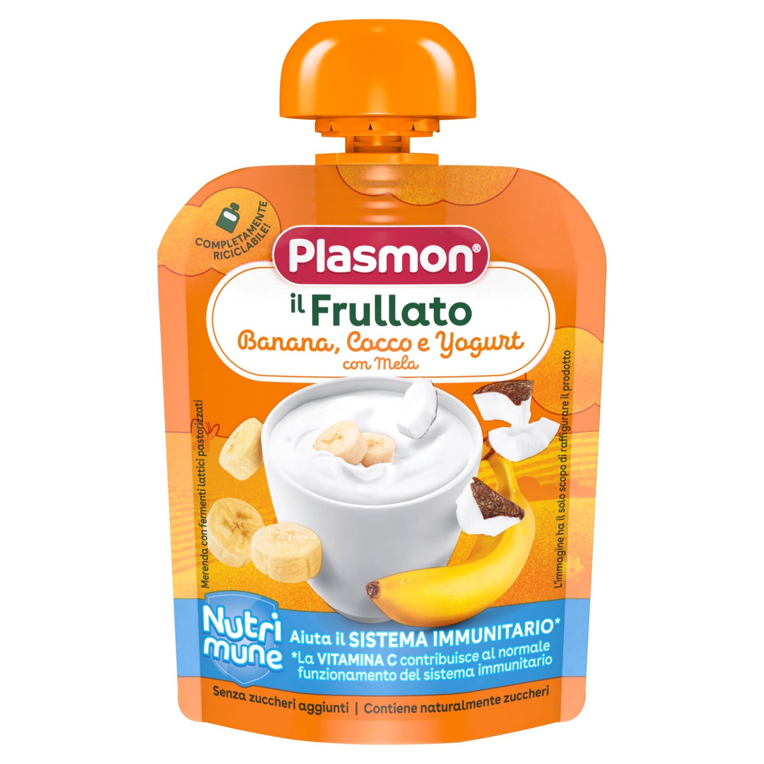 Plasmon - Frullati Nutrimune Yogurt Banana Cocco: Confezione 85 gr