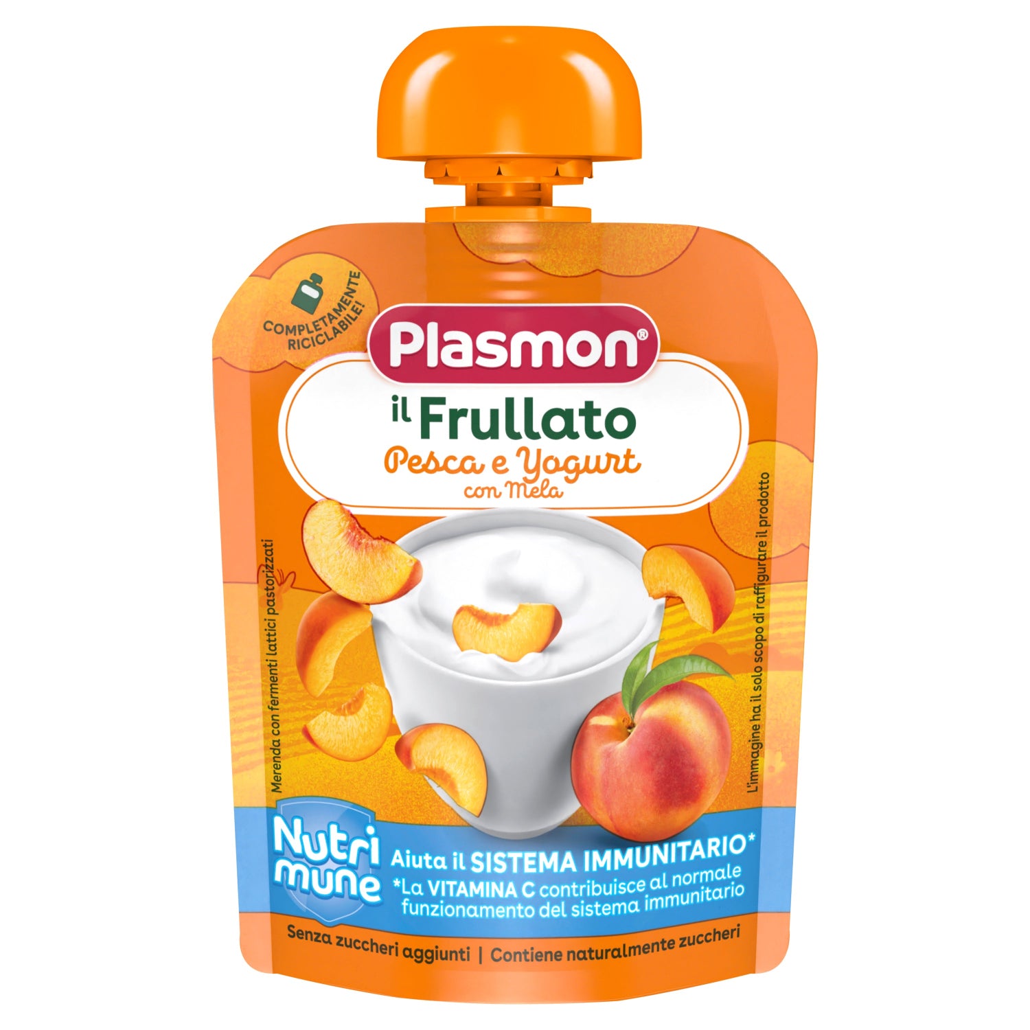Plasmon - Frullati Nutrimune Yogurt Pesca: Confezione 85 gr