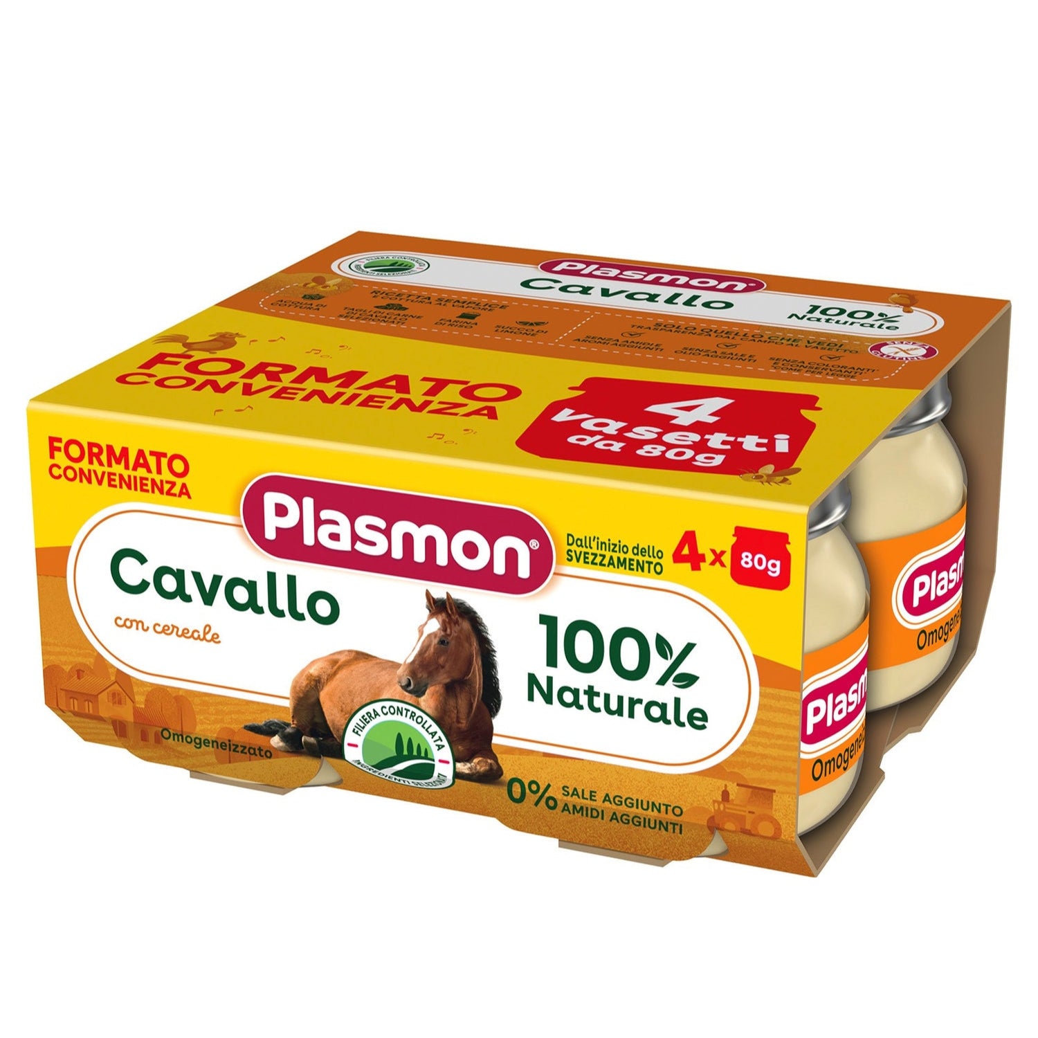 Plasmon - Omogeneizzato Carne Cavallo: Confezione 4x80 gr