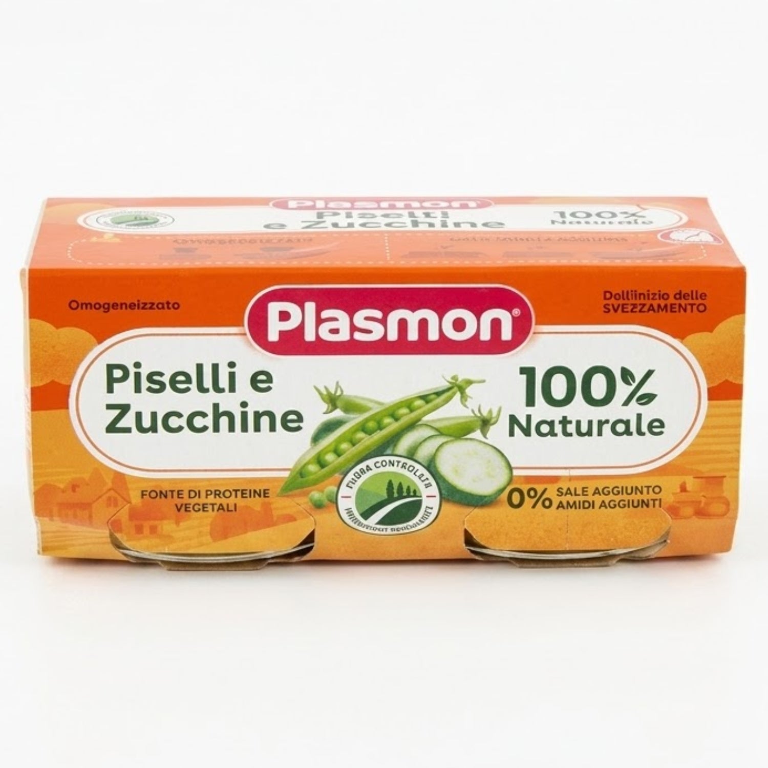 Plasmon - Omogeneizzato Piselli Zucchine: Confezione 2x80 gr