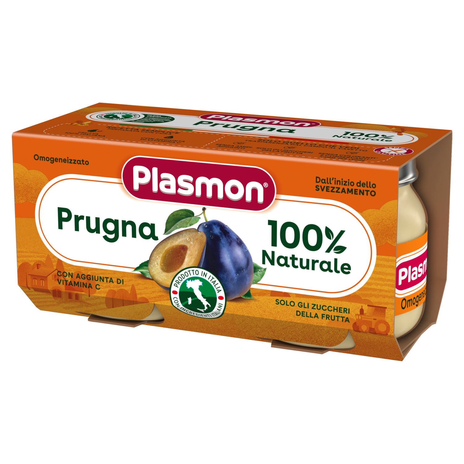 Plasmon - Omogenizzato Frutta Prugna: Confezione 2x80 gr